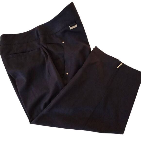 Bette and Court Womens Polyester Zip Closure Golf Capris Pants Black Size 6 - Picture 4 of 14